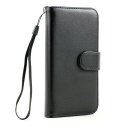 Samsung Galaxy S5 Premium Flip Leather Wallet Case w Stand (Black)